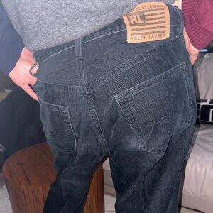 Vintage Ralph Lauren Black Corduroy Pants 30 x 32